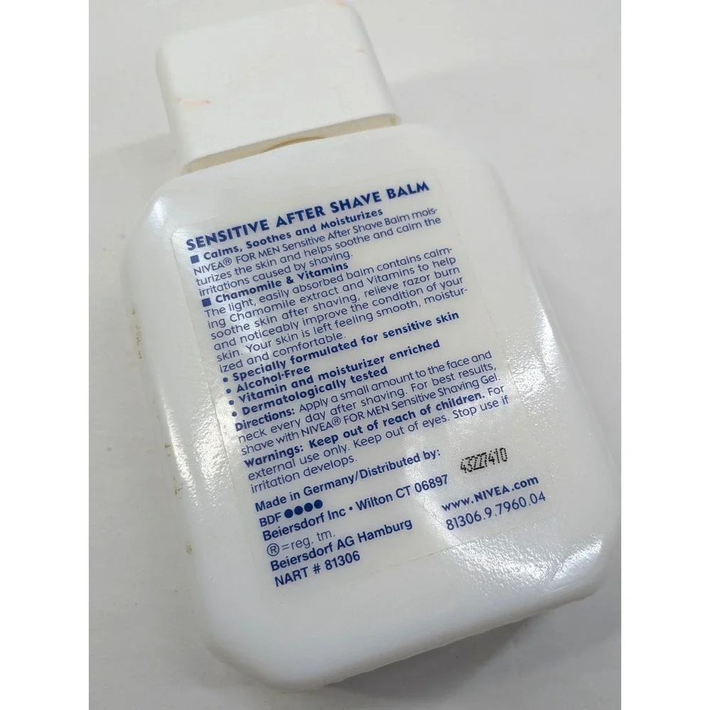 VINTAGE NEW!💙Nivea for Men Sensitive After Shave Balm 3.3oz Beiersdorf Germany